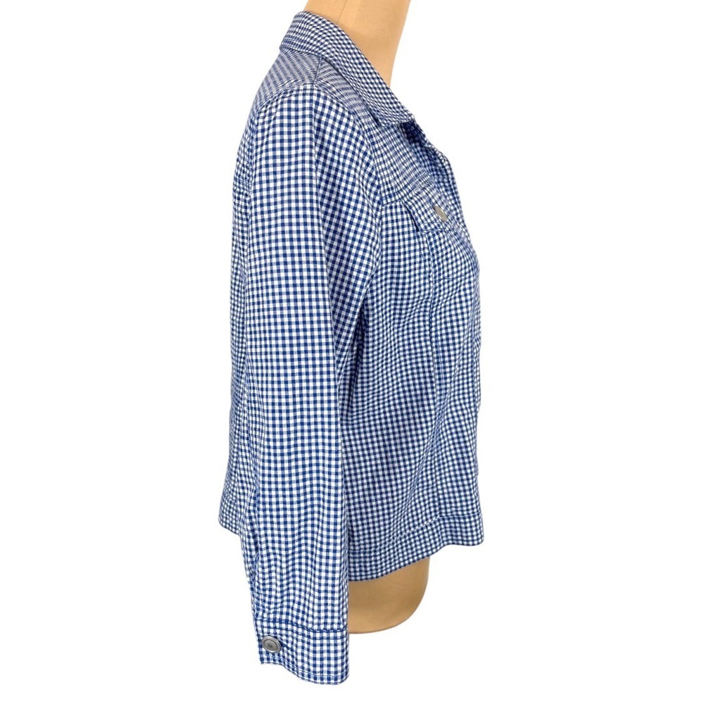 Ruby Rd. Gingham Jacket Petite Button Front Blue‎… - image 4